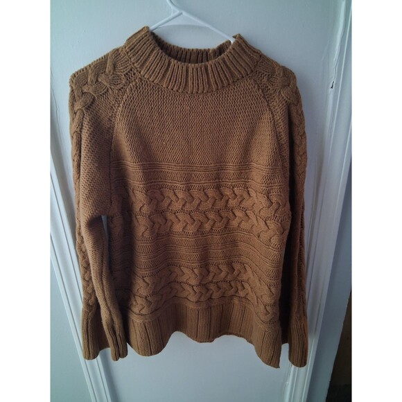New St. John’s Bay Sweater Brown Cable Knit Crew Neck Preppy Casual Women’s xl - Picture 1 of 5